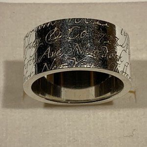 Tiffany & Co Sterling Silver Notes Ring Sz 7